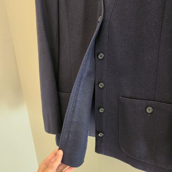 Vtg Women PENDLETON Navy Blue Blazer Jacket Coat 100% Virgin Wool Sz 14 Business - Picture 5 of 8